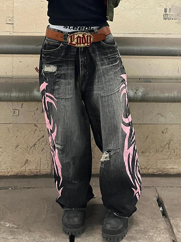 American Vintage Print Boyfriend Jeans