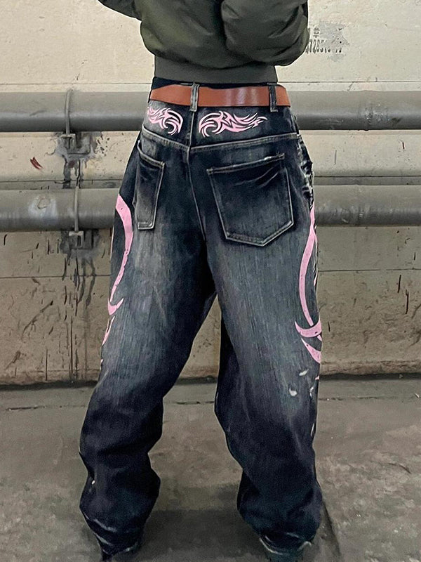 American Vintage Print Boyfriend Jeans