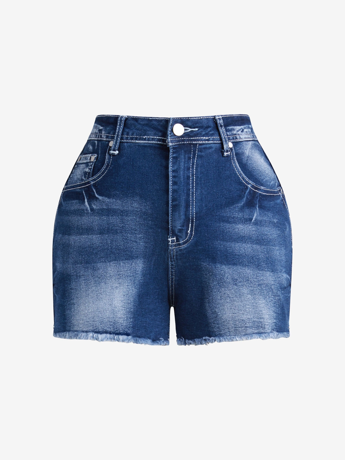 Stretchy Ripped Denim Shorts