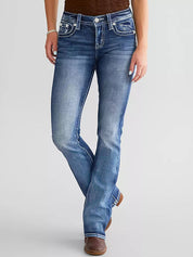 Fashion Embroidery Slim Jeans