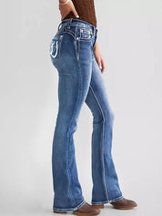 Fashion Embroidery Slim Jeans
