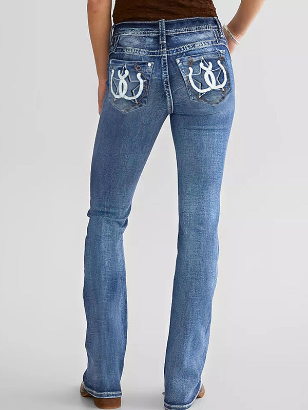Fashion Embroidery Slim Jeans