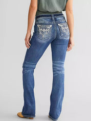 Embroidered Micro Slim Jeans