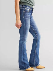 Embroidered Micro Slim Jeans