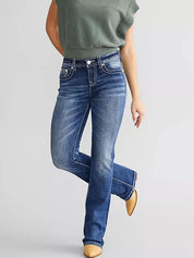 Embroidered Micro Slim Jeans