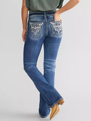 Embroidered Micro Slim Jeans