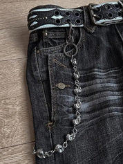 Heavy Embroidery Flare Jeans
