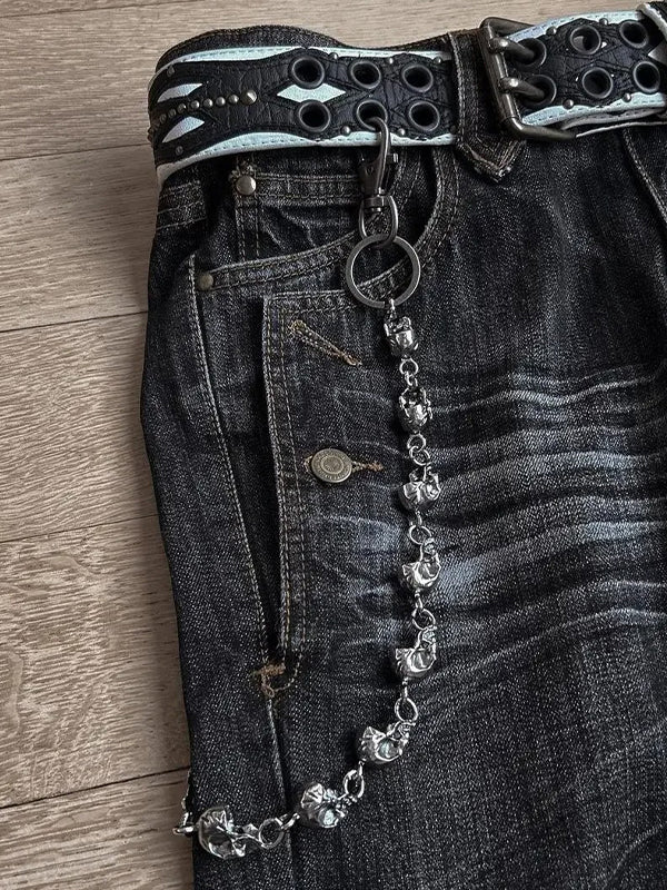 Heavy Embroidery Flare Jeans