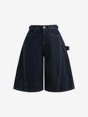 American Vintage Star Embroidery Denim Shorts