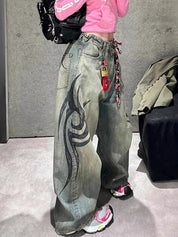 washed-out print Boyfriend Jeans
