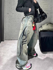 washed-out print Boyfriend Jeans