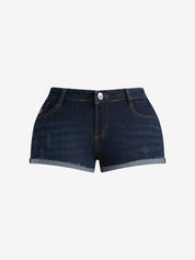 Low Waisted Skinny Vintage Denim Shorts