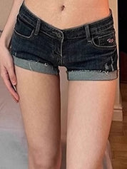 Low Waisted Skinny Vintage Denim Shorts