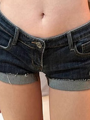 Low Waisted Skinny Vintage Denim Shorts