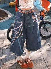 Thin design Denim Shorts