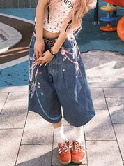 Thin design Denim Shorts