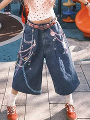 Thin design Denim Shorts