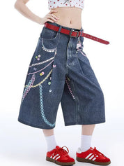 Thin design Denim Shorts
