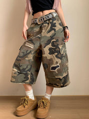 workwear camouflage Denim Shorts