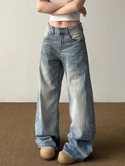Vintage Bamboo Pattern Boyfriend Jeans