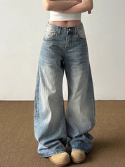Vintage Bamboo Pattern Boyfriend Jeans