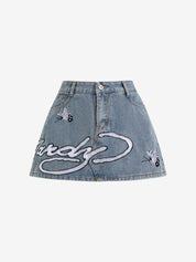 Gothic Hip Hop Alphabet Mini Skirt