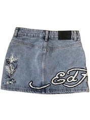 Gothic Hip Hop Alphabet Mini Skirt