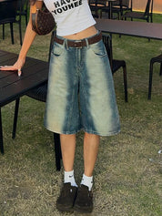 Vintage Wash Denim Shorts