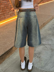 Vintage Wash Denim Shorts