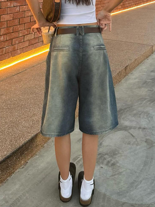 Vintage Wash Denim Shorts