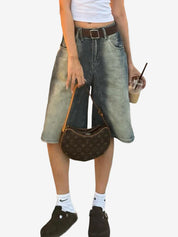 Vintage Wash Denim Shorts