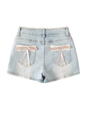American Vintage Bow Denim Shorts