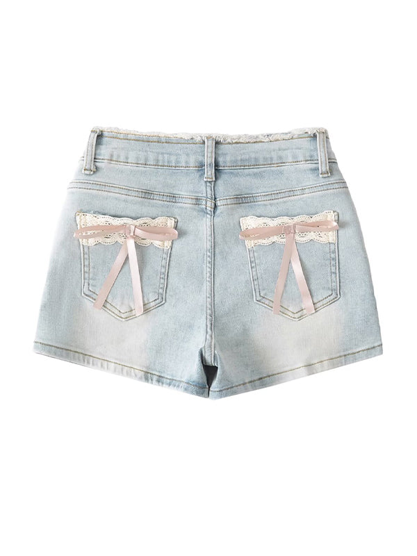 American Vintage Bow Denim Shorts