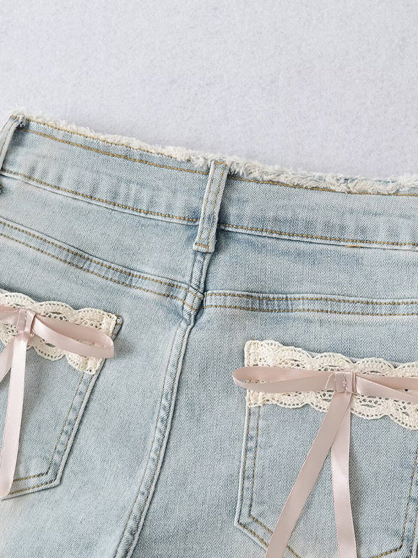 American Vintage Bow Denim Shorts