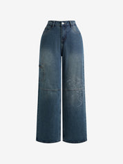 Buttock Wings Rhinestones Boyfriend Jeans