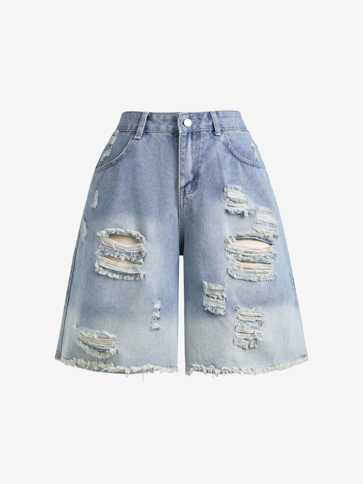 Vintage Style Wash Denim Shorts