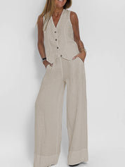 patchwork cotton linen Two Piece