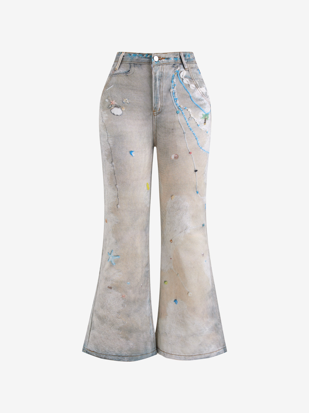 Designer Graffiti Print Boyfriend Jeans