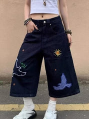 Vintage Street Straight Denim Shorts