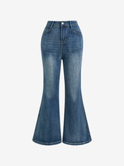 Stretch High Waist Blue Flare Jeans