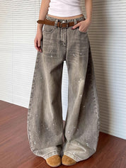 Splash Ink Aged Wash Boyfriend Jeans