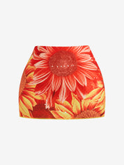 Resort Style Floral Print Mini Skirt