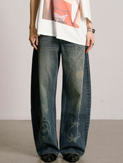 Vintage Washed Aged Boyfriend Jeans