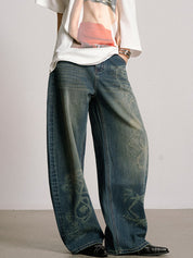 Vintage Washed Aged Boyfriend Jeans