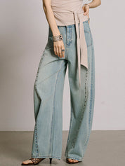 Washed Design Boyfriend Jeans