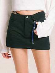 High Waist Thin A-Line Mini Skirt
