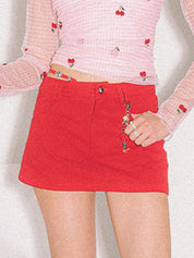 High Waist Thin A-Line Mini Skirt