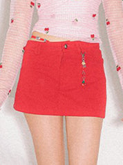 High Waist Thin A-Line Mini Skirt