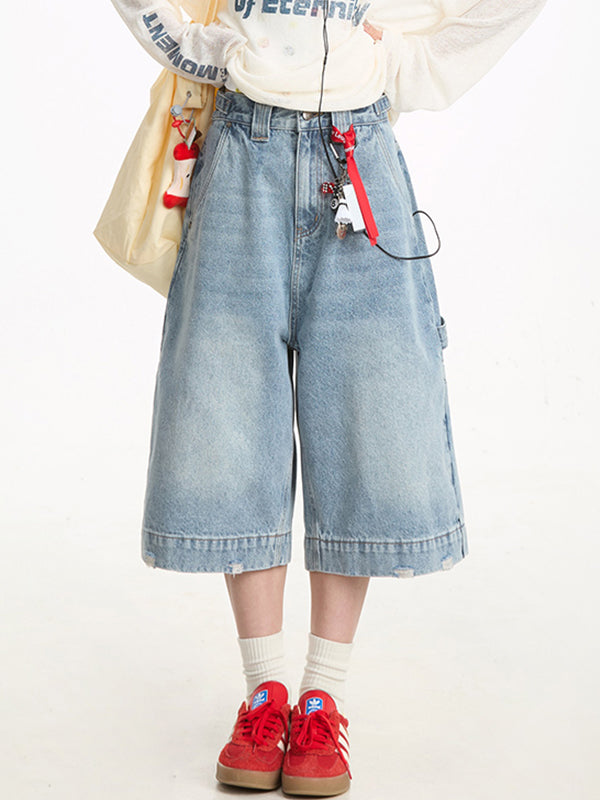 American Aged Wash Denim Shorts
