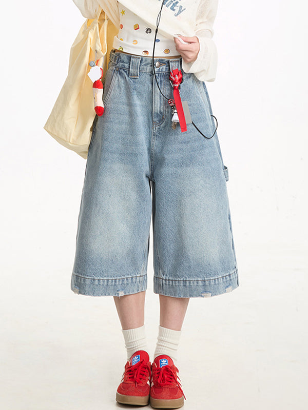 American Aged Wash Denim Shorts